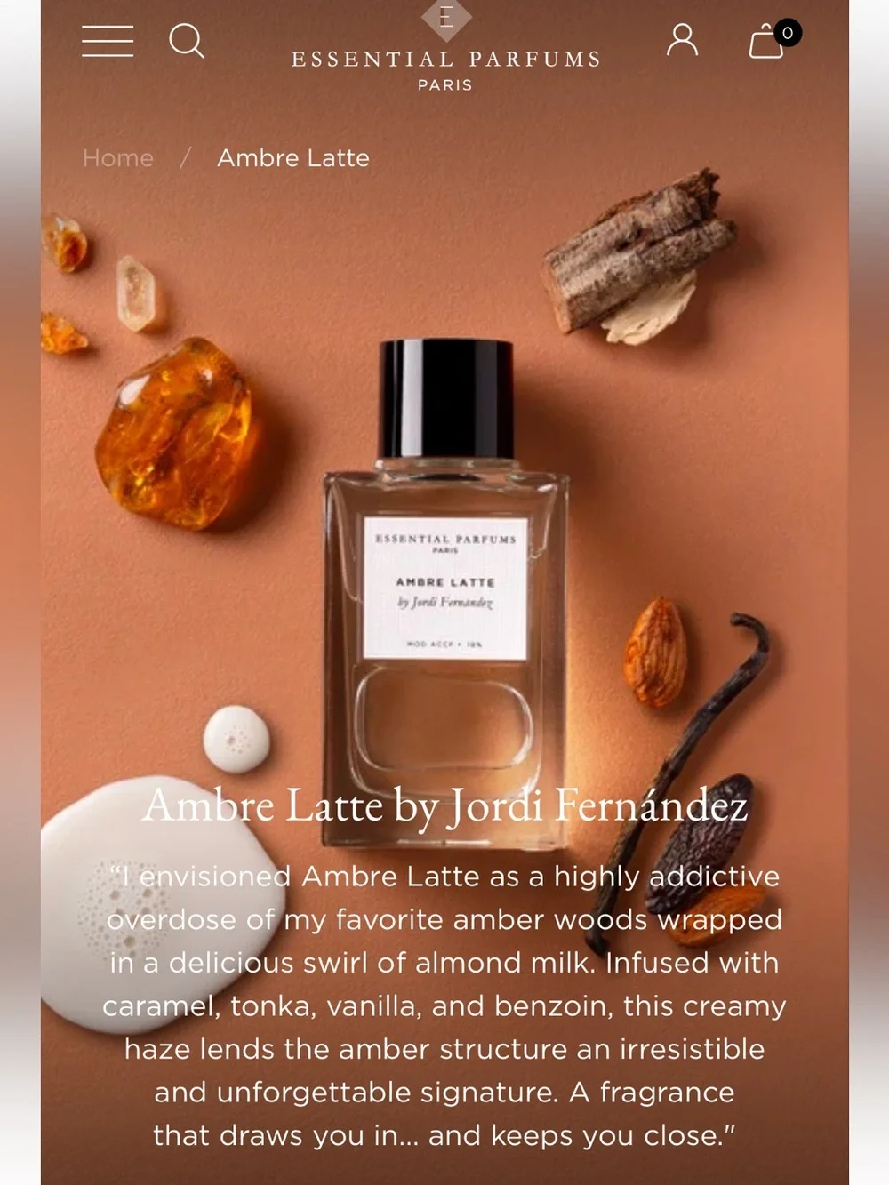 💄Ambre Latte by Essential Parfums 100 ml UNISEX